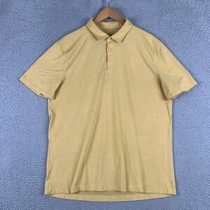 Lululemon Evolution Polo Shirt Mens XL Gold Short-Sleeve Stretch Golf Casual